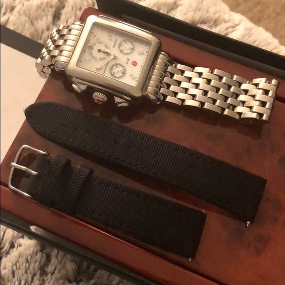 Michele Accessories - MICHELE Black Grossgrain Cotton Watch Band Strap